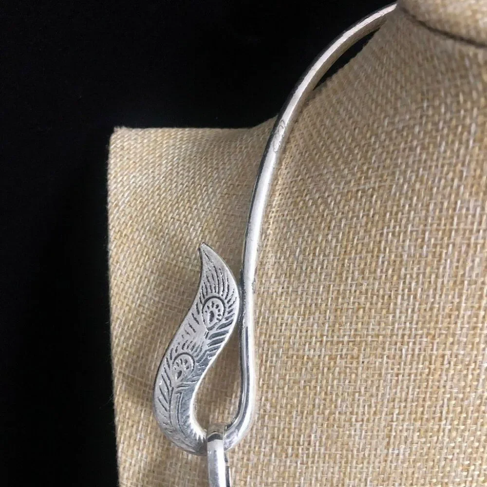 Ethnic Tribal Embroidered Rose Silver Necklace | Tibetan Charm Pendant Bells - Picture 3 of 4